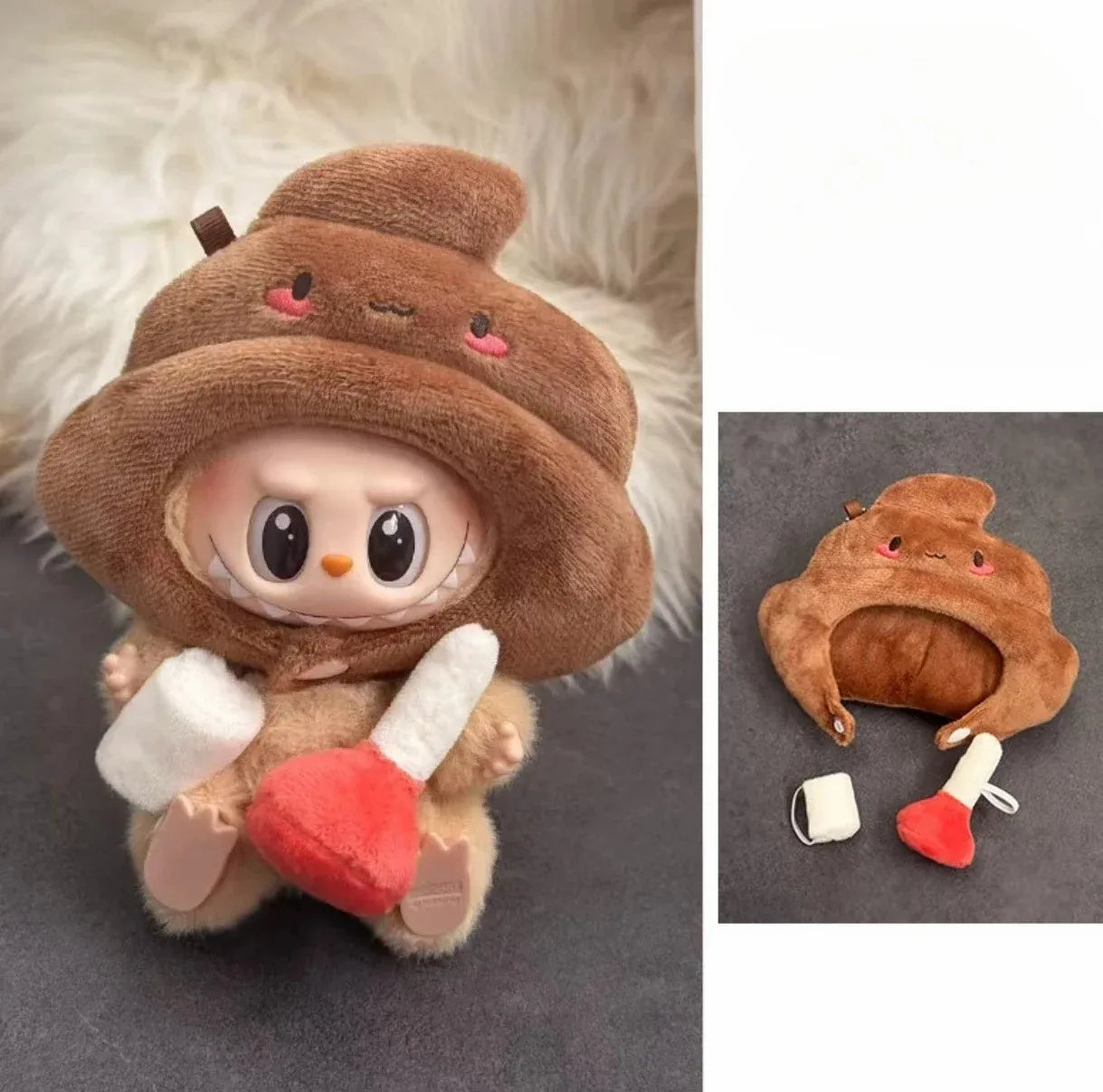 Vêtements de poupée pour Labubu Wacky Mart ami crevettes, vêtements faits à la main 17cm, accessoires de poupée pour déguisement Labubu V1 V3