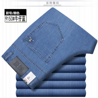 Jean Denim Fin pour Homme, Pantalon Droit, Décontracté, Bleu, Noir, Gris, Vêtements d'Été, Taille 40 42