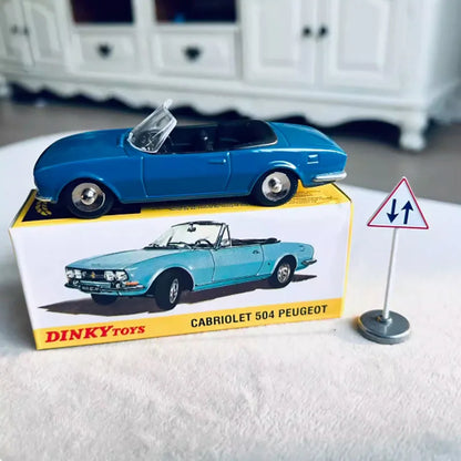 Dinky Cabriolet 1/43 en alliage moulé sous pression, modèle de voiture de sport Convertible 504, affichage en métal, véhicule classique, jouet de Collection pour adultes