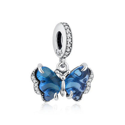 Original 925 en argent Sterling breloque perle amour chien chat patte Panda luciole pendentif breloques idéal pour bracelet colliers femmes bijoux
