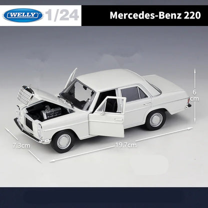 WELLY 1:24 mercedes-benz 220 alliage classique modèle de voiture Simulation moulé sous pression en métal rétro vieille voiture véhicules modèle Collection enfants cadeau