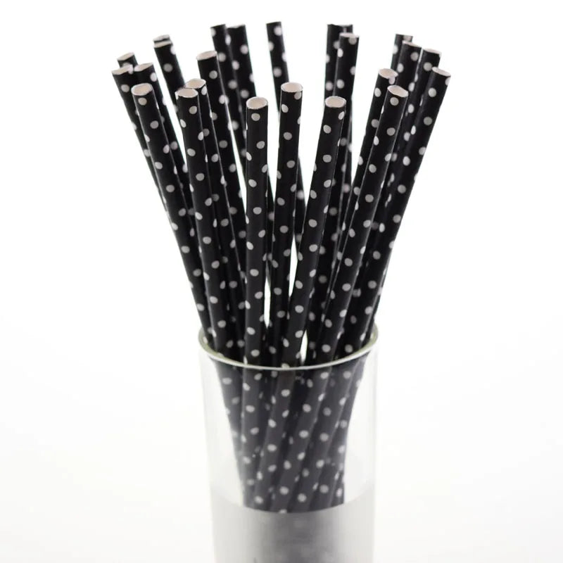 Pailles en Papier Noir à Rayures Étoiles, Moustache, Zèbre, pour Décoration de ixPréChristophe, Mariage, Anniversaire, Halloween, 25 Pièces