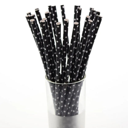 Pailles en Papier Noir à Rayures Étoiles, Moustache, Zèbre, pour Décoration de ixPréChristophe, Mariage, Anniversaire, Halloween, 25 Pièces