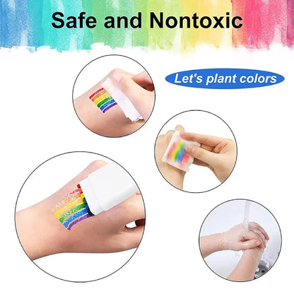 Peinture Crayon arc-en-ciel Kawaii, lavable, Non toxique, accessoires de fête à thème d'anniversaire et d'halloween, Costume de famille Gif, 1 à 3 pièces