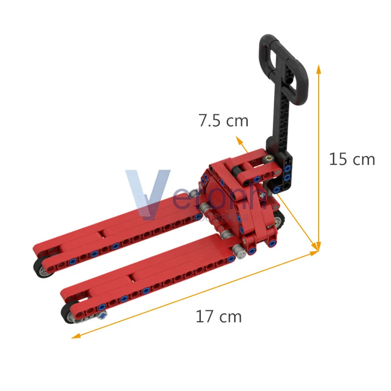 MOC – support de cric de voiture technique, blocs de Construction, ciseaux mécaniques, bascule, outil de levage manuel, briques de Construction, jouet