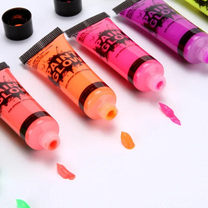 Peinture structurels ente UV Body Art pour enfants, néon, fête, festival, Halloween, cosplay, maquillage, visage, 5 pièces