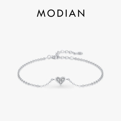 Modian-Bracelet en argent regardé 2023 véritable pour femme, bracelet en cristal CZ, bijoux romantiques classiques, mode pour mariage, nouveau design, 925