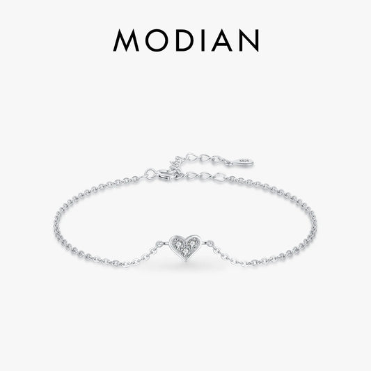 Modian-Bracelet en argent regardé 2023 véritable pour femme, bracelet en cristal CZ, bijoux romantiques classiques, mode pour mariage, nouveau design, 925
