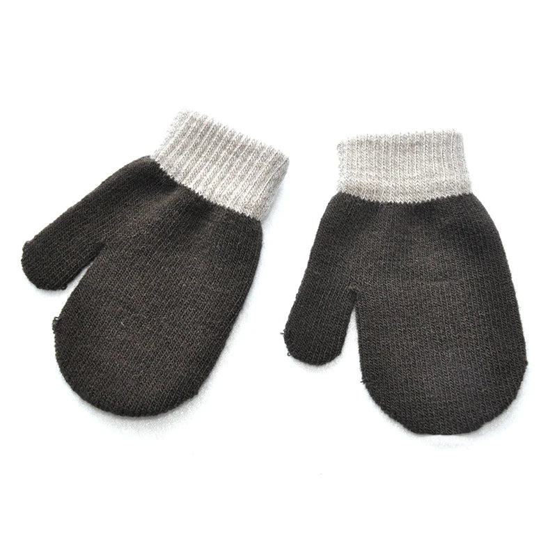 Gants d'hiver chauds pour bébés de 1 à 4 ans, mitaines tricotées en Patchwork, gants à doigts complets pour étudiants de la maternelle