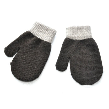Gants d'hiver chauds pour bébés de 1 à 4 ans, mitaines tricotées en Patchwork, gants à doigts complets pour étudiants de la maternelle