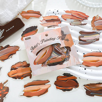 Mr. Paper, 30 pièces, paquet d'autocollants sur le thème de la Palette de couleurs de peinture à l'huile,