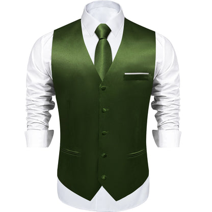 Costume en Satin solide, ensemble gilet et cravate, noir, blanc, bleu, rouge, smoking de mariage pour hommes, gilets d'affaires de luxe, bal de promo, veste sociale sans manches