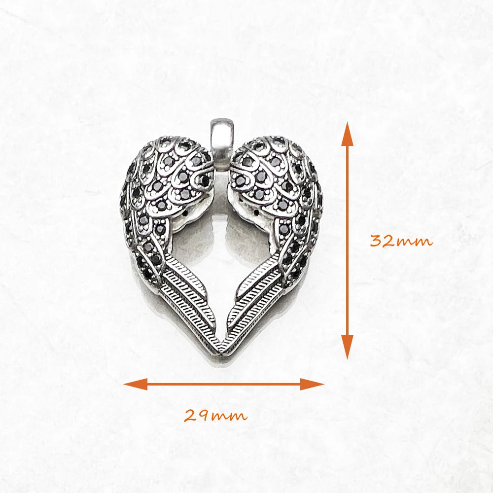 Pendentif ailes coeur, 2019 tout nouveau Bijoux de mode Europe Bijoux accessoires à la mode 925 en argent Sterling cadeau pour femme hommes