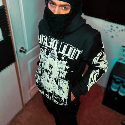 Sweats à capuche College lettre Y2K pour hommes et femmes, sweat-shirt à manches longues, poche, streetwear, Harajuku, fjHip Hop, Punk