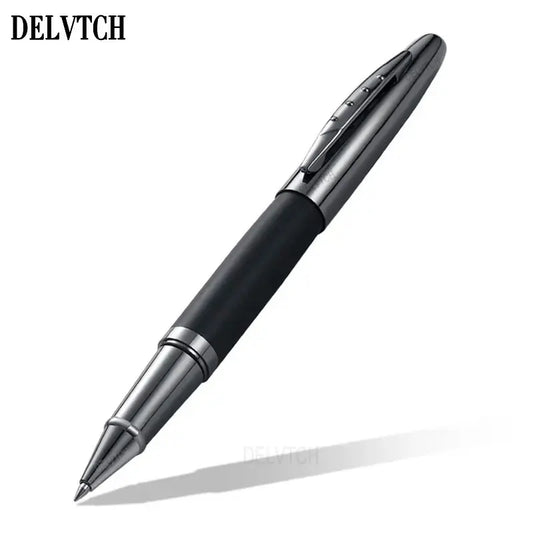DELVTCH-Stylo gel en métal avec cartouche d'encre noire et bleue,