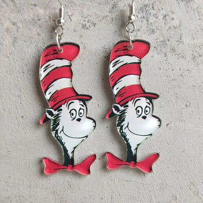 Boucles d'oreilles en acrylique JeTassel pour femmes, flammes européennes, gouttes, coeur, crâne, lame de chat, bijoux punk, gels de poisson, étoile