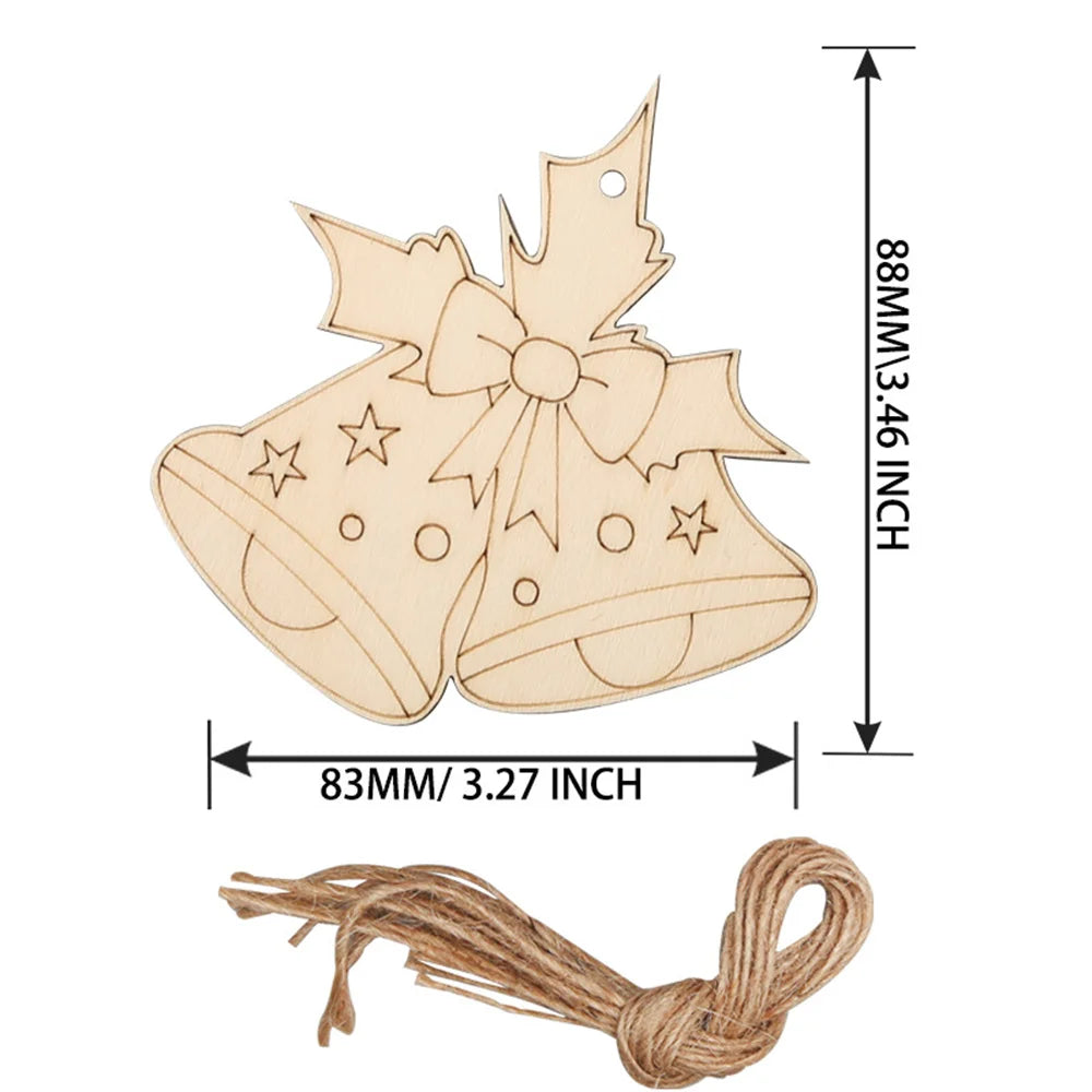 Ornements de confrontation d'arbre de Noël multi-styles, découpes artisanales en bois vierges pour la décoration d'intérieur de bricolage