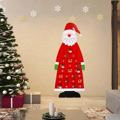 Calendrier d'arbre de noël en feutre, décor suspendu, ornement de vacances, cadeaux de noël pour enfants, décoration murale de porte pour fête à la maison, décor saisonnier