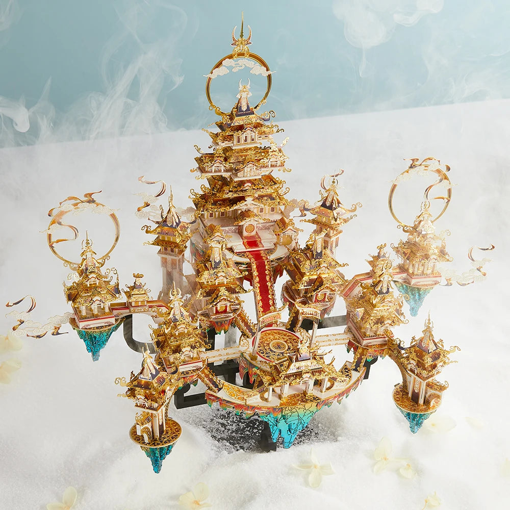 Piececool – Kits de construction de maquettes, puzzle 3D du palais Lingxiao, Kits de bricolage en métal pour adultes, jouet cadeau, décoration de la maison