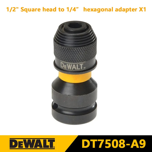 DEWALT adaptateur de clé à chocs DT7508-QZ 1/4 "hex à 1/2" accessoires d'outils carrés jeu de clés à cliquet convertisseur d'entraînement DT7508-A9