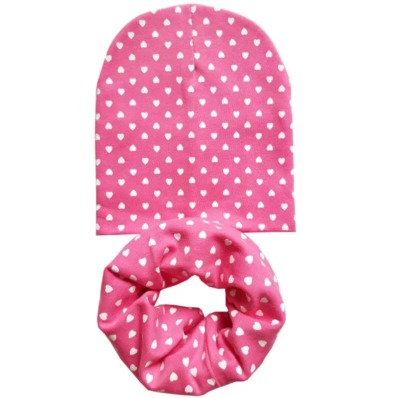 Chapeau en coton imprimé étoile pour bébé, casquette pour tout-petits, écharpe pour bébé, bonnet pour enfants, chapeaux pour garçons et filles, automne et hiver