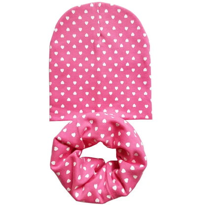 Chapeau en coton imprimé étoile pour bébé, casquette pour tout-petits, écharpe pour bébé, bonnet pour enfants, chapeaux pour garçons et filles, automne et hiver