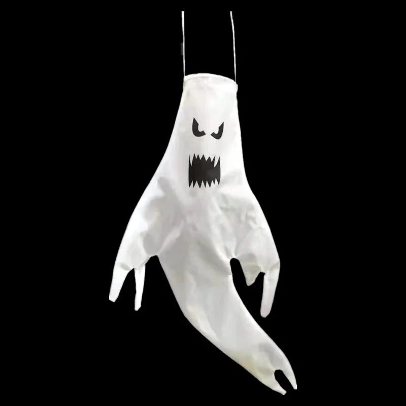 Fantôme Effrayant avec Lumière LED pour Halloween, Accessoire de Décoration d'Niket d'Extérieur, Pendentif d'Arbre, Ornement de ix, Fournitures de Bricolage