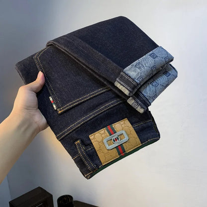 Jeans College décontractés de luxe abordable pour hommes, denim mince pour document primaire, haut de gamme, abordable, automne, nouveau