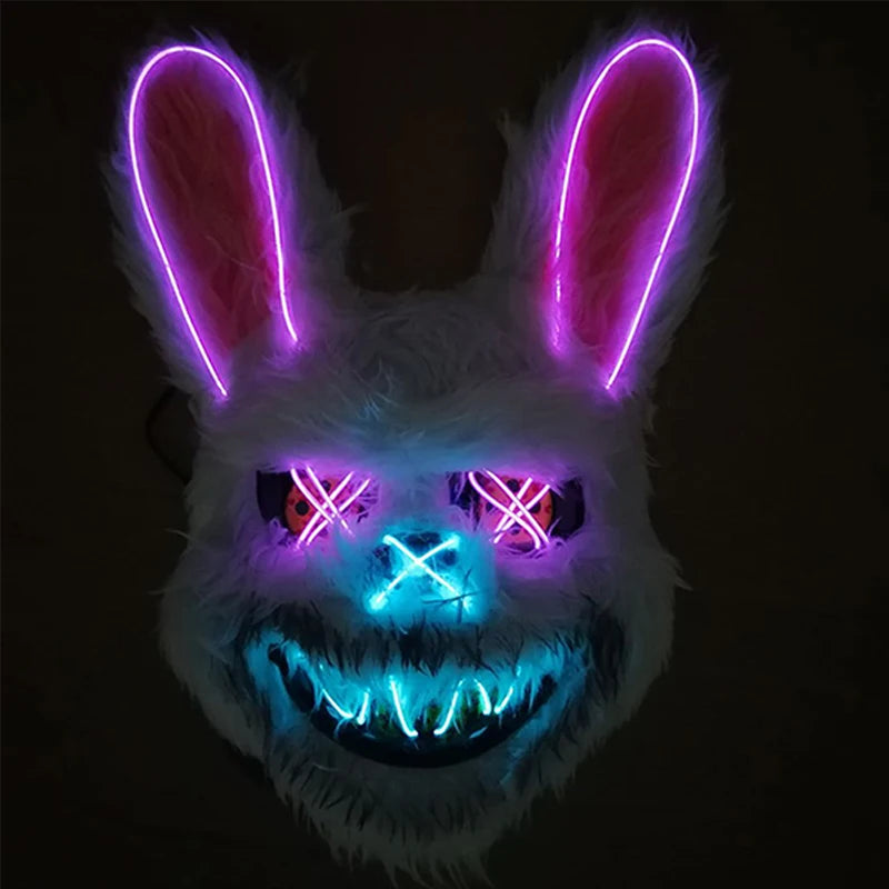 Halloween carnaval fête Costume décoration LED lumineuse masque Halloween masque LED masque éclairer masques de fête pour la fête lumineuse