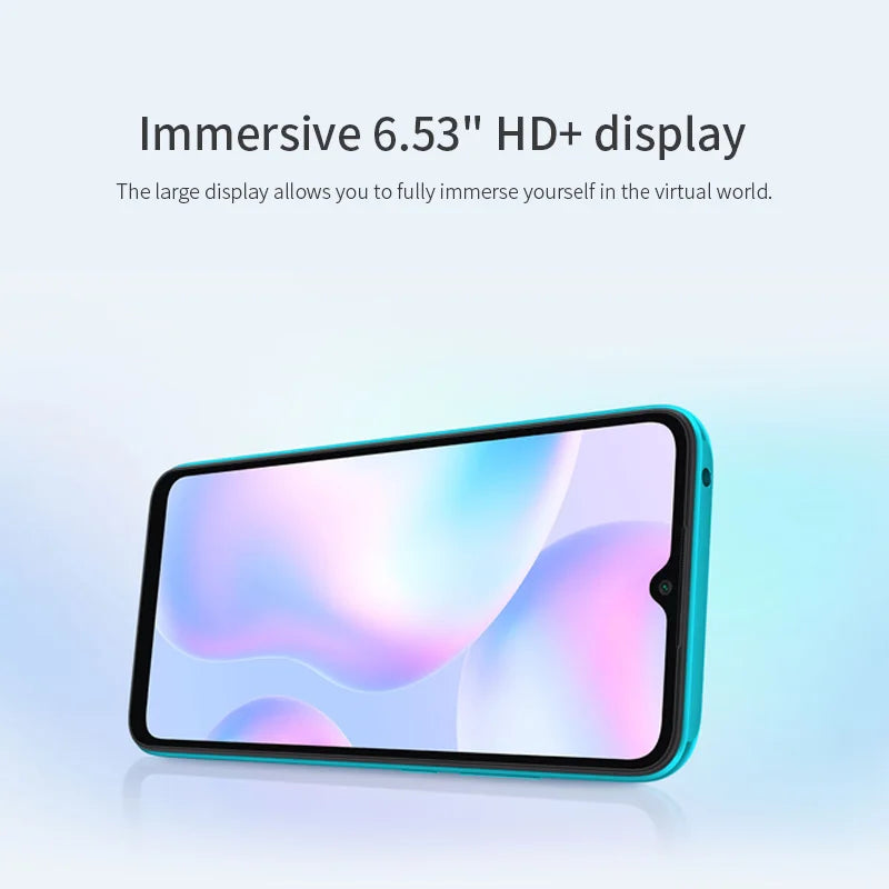 Original Xiaomi Redmi 9A/10A micrologiciel mondial  4GB + 64GB/128GB débloqué Xiaomi téléphone intelligent étui gratuit Film de verre cellulaire