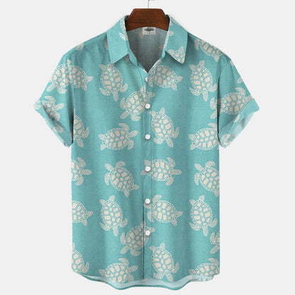 Chemises d'été décontractées à manches courtes pour hommes, animaux marins, hippocampe, poisson, 3D, hawaïen, été, 2024