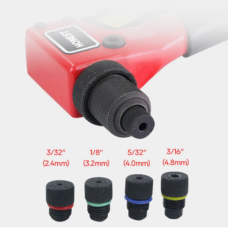 Rap-Duty-Pistolet à riveter ennemi, circulation manuelle de la glycine, conception d'économie de polymérisation, comprend 4 buses interchangeables, 2.4mm, 3.2mm, 4.0mm, 4.8mm