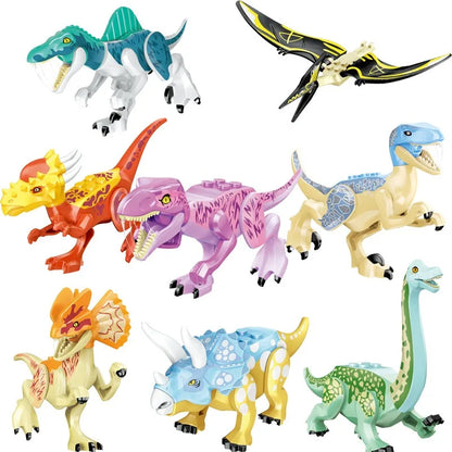 Mini bloc de construction jouet dinosaure jurassique Puzzle Animal tyrannosaure Rex ptérosaure bloc de construction jouet cadeau pour enfants