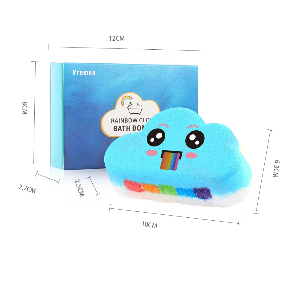 Ensemble cadeau de bombes de bain arc-en-ciel, bombes de bain biologiques faites à la main pour enfants filles, bain moussant naturel pour enfants, 1 pièce/4 pièces