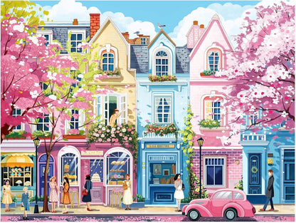Puzzles en bois pour adultes, 1000/500/300 pièces, rue romantique, pour salle de jeux, chambre à coucher, décoration de maison, cadeau de fête d'anniversaire
