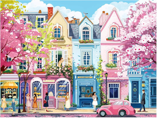 Puzzles en bois pour adultes, 1000/500/300 pièces, rue romantique, pour salle de jeux, chambre à coucher, décoration de maison, cadeau de fête d'anniversaire