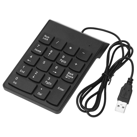 Mini clavier numérique filaire USB sans fil, pavé numérique pour la comptabilité, caissier bancaire, ordinateur portable, ordinateur portable, tablettes, 18 prédire