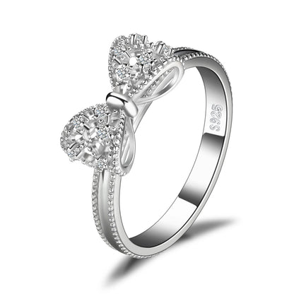 JewelpopPalace-Bague en argent regardé 925 avec nœud papillon pour femme, cubique, contre-indiqué, cadeau de bijoux à la mode