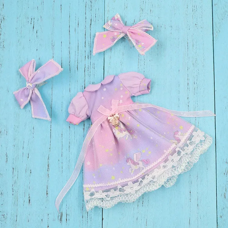 Vêtements kimono de poupée Blyth faits à la main, vêtements de poupée Blyth OB22 24, oreilles de lapin, robe de princesse pour Ymy Licca Azones Ob24 Ob27 Fr