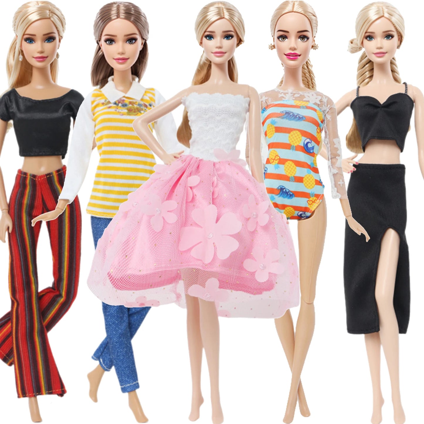 5 ensemble 3 ensemble fait à la main mode Ba poupée Bie tenue tenue décontracté quotidien chemisier chemise gilet bas pantalon jupe vêtements accessoires jouets