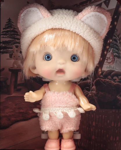 BJD poupées pour filles 10cm OB11 Mini poupée 3D yeux bleus verts Kawaii jouets de poche mignon Surprise visage vêtements filles jouet cadeau d'anniversaire