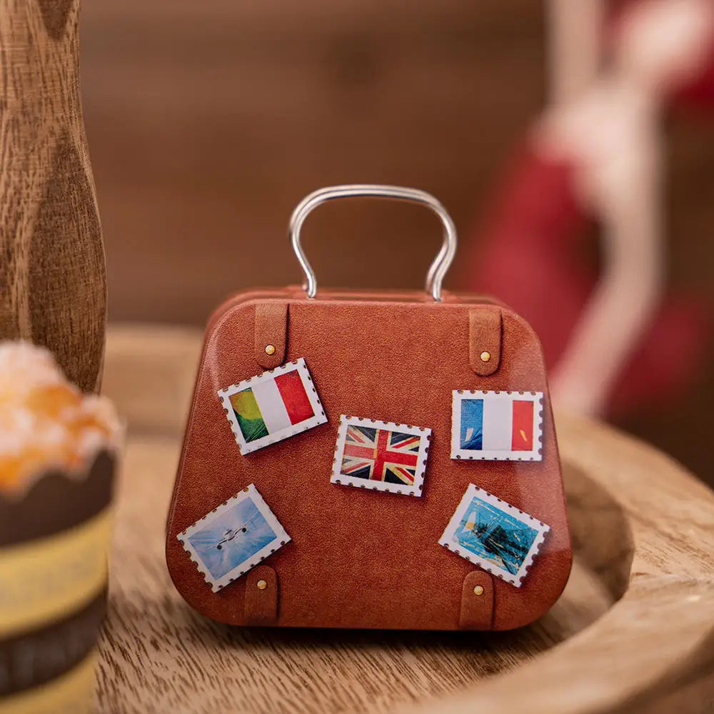 Boîte de rangement en métal pour décoration de Noël, forme de sac à main, 18 pots, étui à bijoux, cadeau pour enfants, boîtes de rangement, fête de Noël ouvertement, 2024