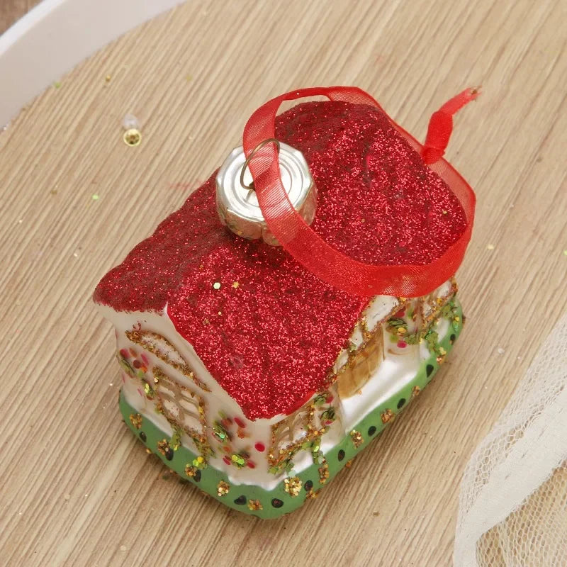 Ornements suspendus pour arbre de maison de noël, décorations en verre pour la maison, fête du nouvel an, jouets de noël en verre de la nativité 2025