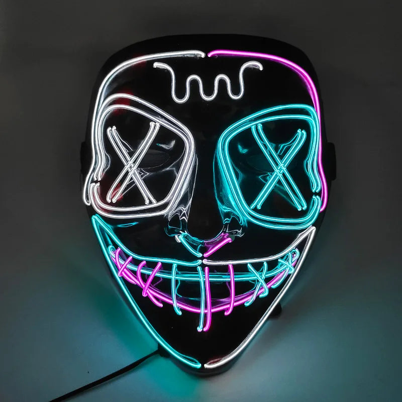 Halloween carnaval fête Costume décoration LED lumineuse masque Halloween masque LED masque éclairer masques de fête pour la fête lumineuse