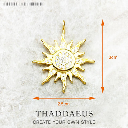 Pendentif soleil étoile CZ pavé été hiver nouveau 925 en argent Sterling bijoux fins Style européen accessoires cadeau pour hommes femme