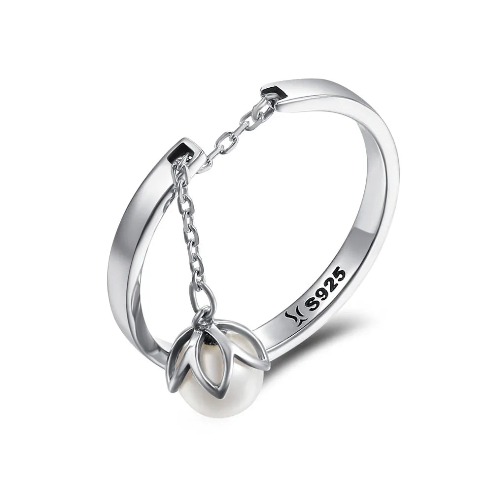 WOSTU-Bagues ajustables en argent regardé 925 pour femme, bijoux originaux empilables, taille ouverte
