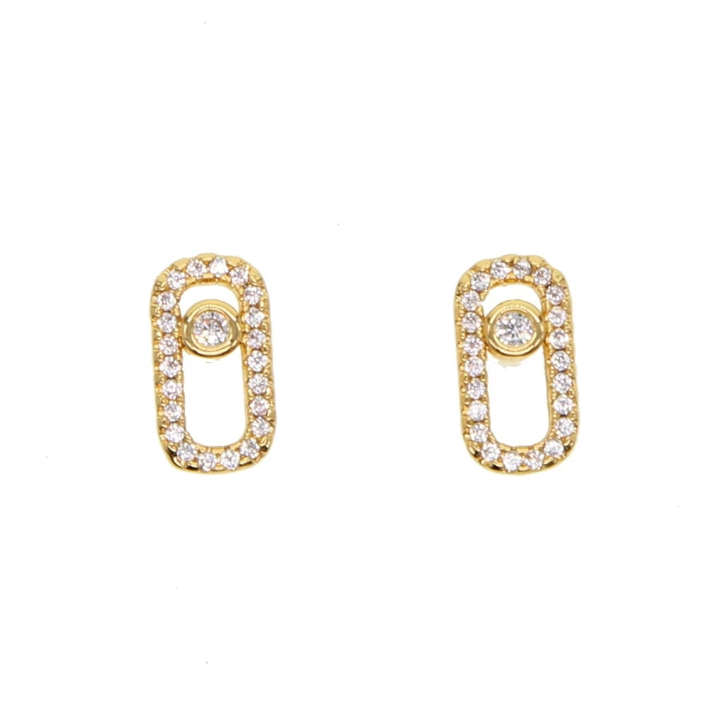 Boucles d'oreilles minimalistes en argent Sterling 925 pour femmes, 1 pièce, sans mouvement, en pierre Cz, bijoux de luxe délicats à la mode