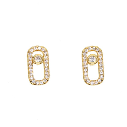 Boucles d'oreilles minimalistes en argent Sterling 925 pour femmes, 1 pièce, sans mouvement, en pierre Cz, bijoux de luxe délicats à la mode