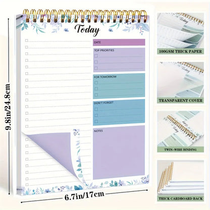 Bloc-notes avec liste de choses à faire, planificateur quotidien sans daté