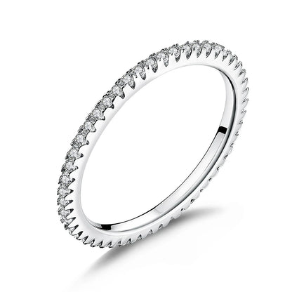 WOSTU-Bague empilable en argent regardé 100% pour femme, bijoux à la mode, cadeau original, souhait scintillant, chaud, 925, XCH7649